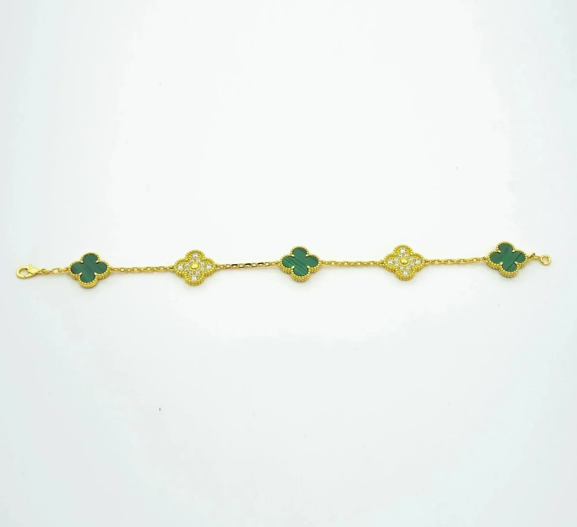 [⭐Shinejoy] CLOVER 5 MOTIF MALACHITE BRACELET COLLECTION