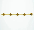 [⭐Shinejoy] CLOVER 5 MOTIFS TIGER EYE BRACELET COLLECTION