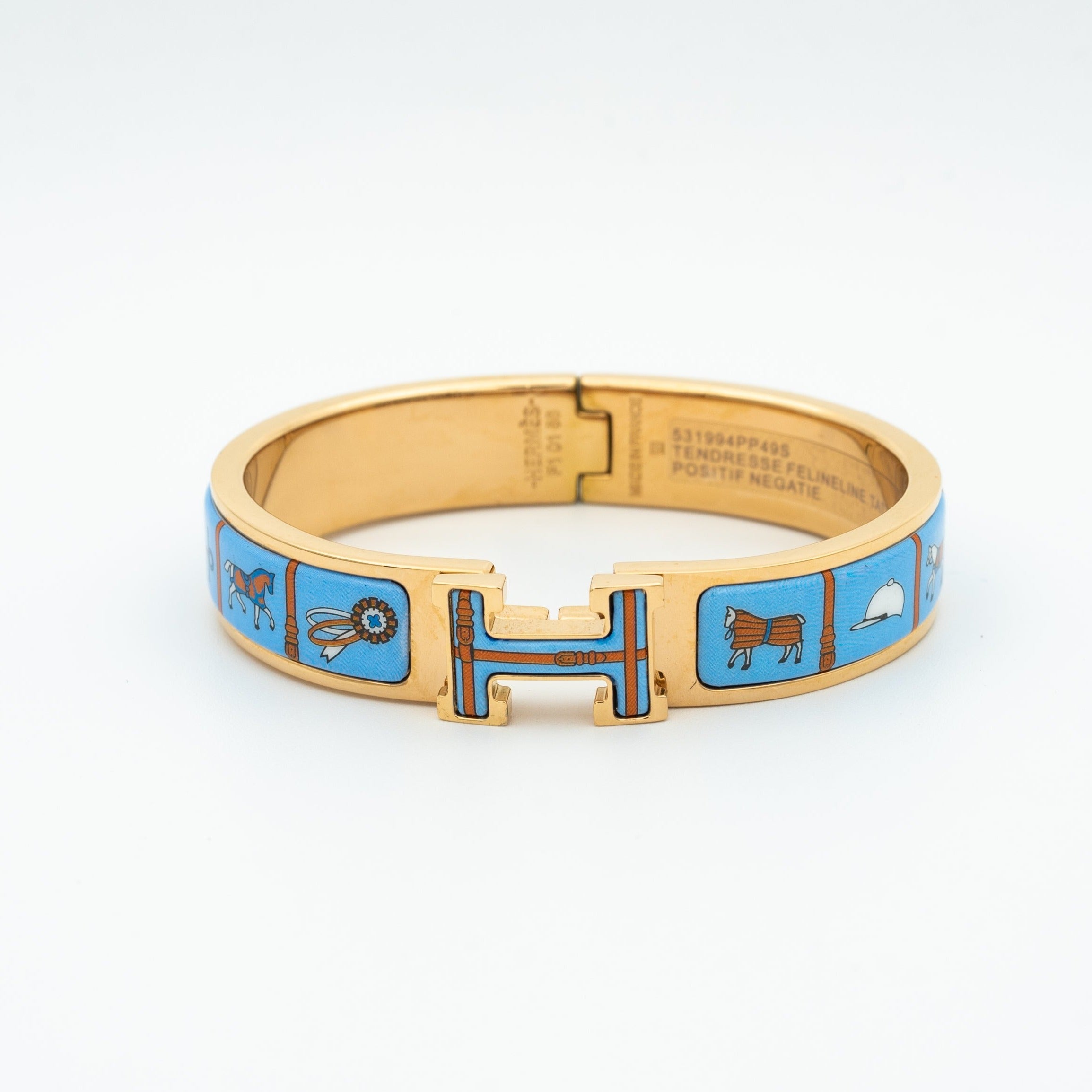 [Marin]H PINK GOLD BRACELET BLUE CERAMIC