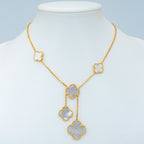 [Marin]CLOVER MOTHER OF PEARL NECKLACE 6 MOTIF