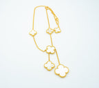 [Marin]CLOVER MOTHER OF PEARL NECKLACE 6 MOTIF