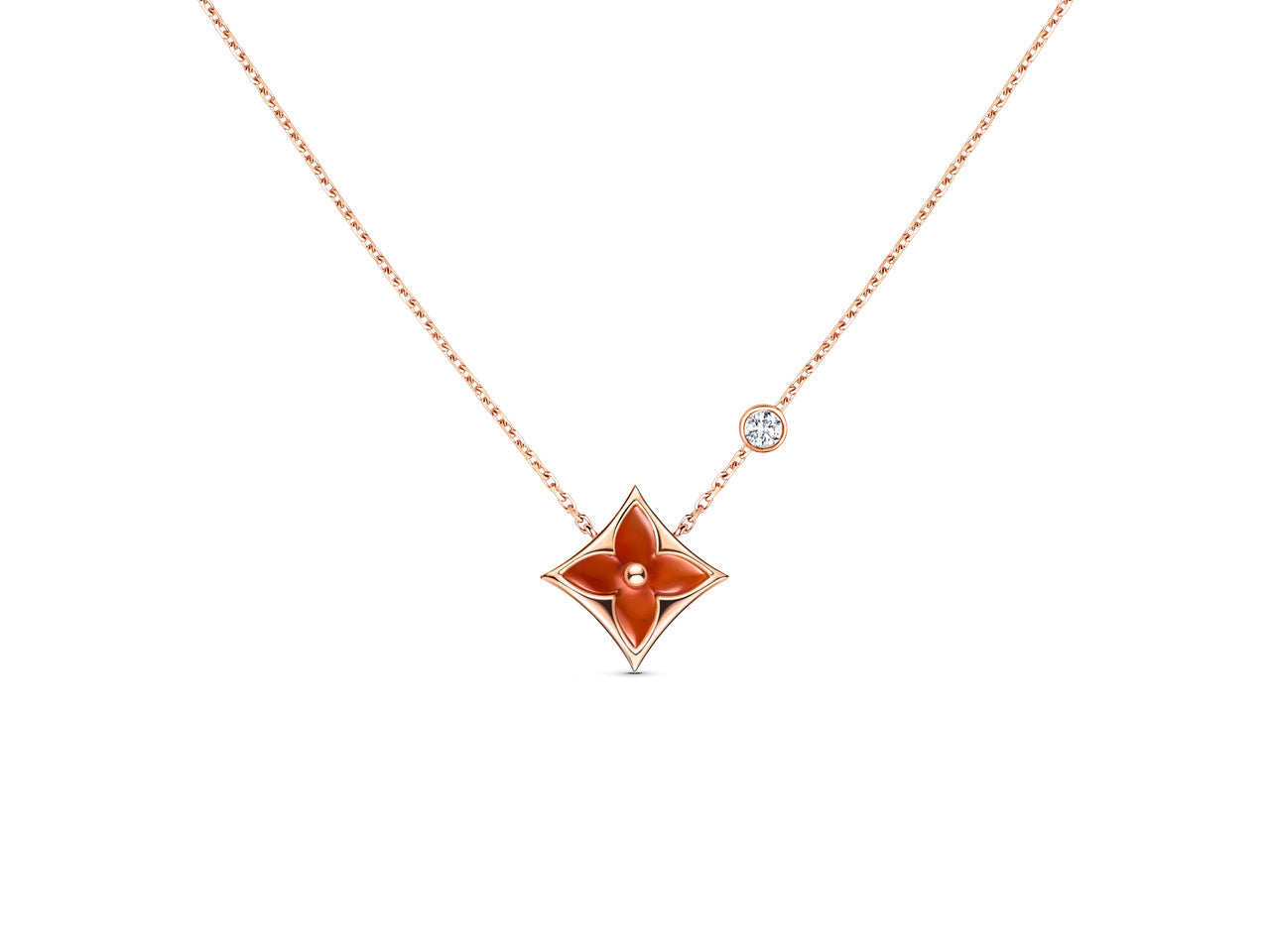 [Marin]STAR NECKLACE PINK GOLD 1 DIAMOND