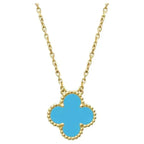 [Marin]CLOVER 15MM VINTAGE TURQUOISE NECKLACE