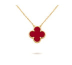 [Marin]CLOVER 15MM CARNELIAN SINGLE FLOWER NECKLACE