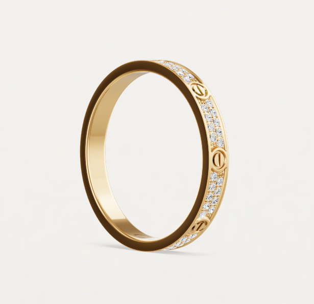 [Marin]LOVE RING 2.6mm-wide full-diamond ring Gold