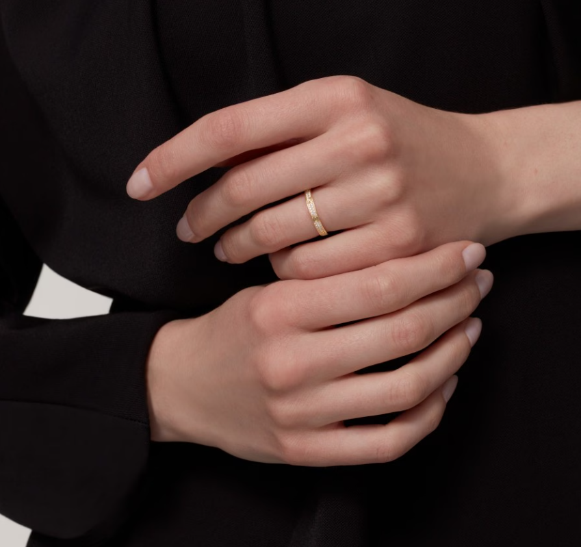 [Marin]LOVE RING 2.6mm-wide full-diamond ring Gold
