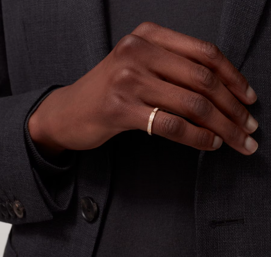 [Marin]LOVE RING 2.6mm-wide full-diamond ring Gold