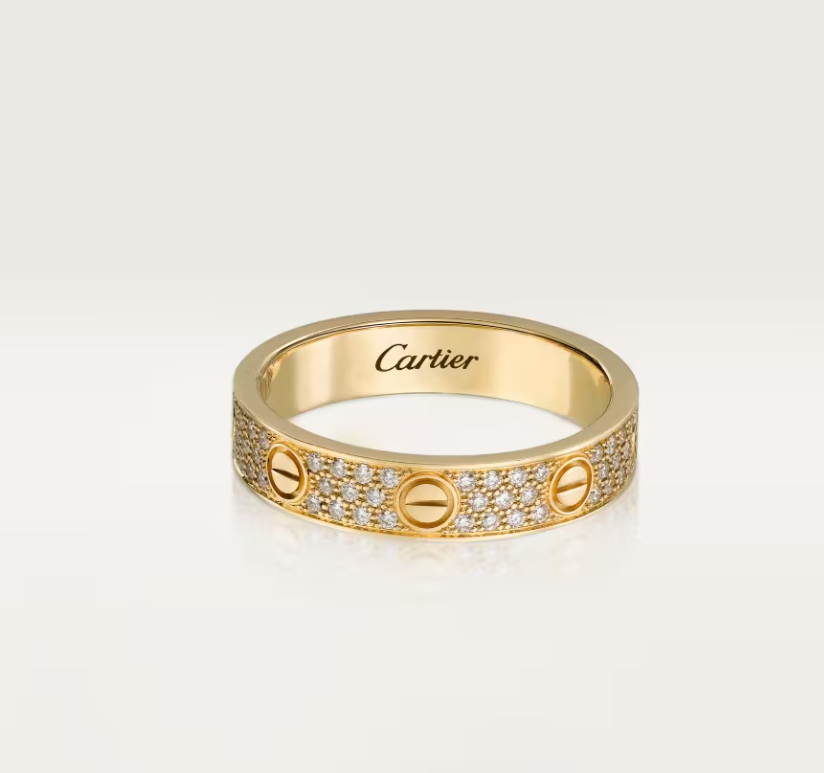 [Marin]LOVE RING 4mm-wide full-diamond ring GOLD