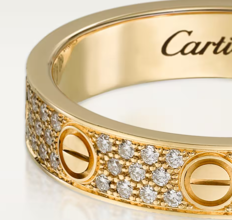 [Marin]LOVE RING 4mm-wide full-diamond ring GOLD