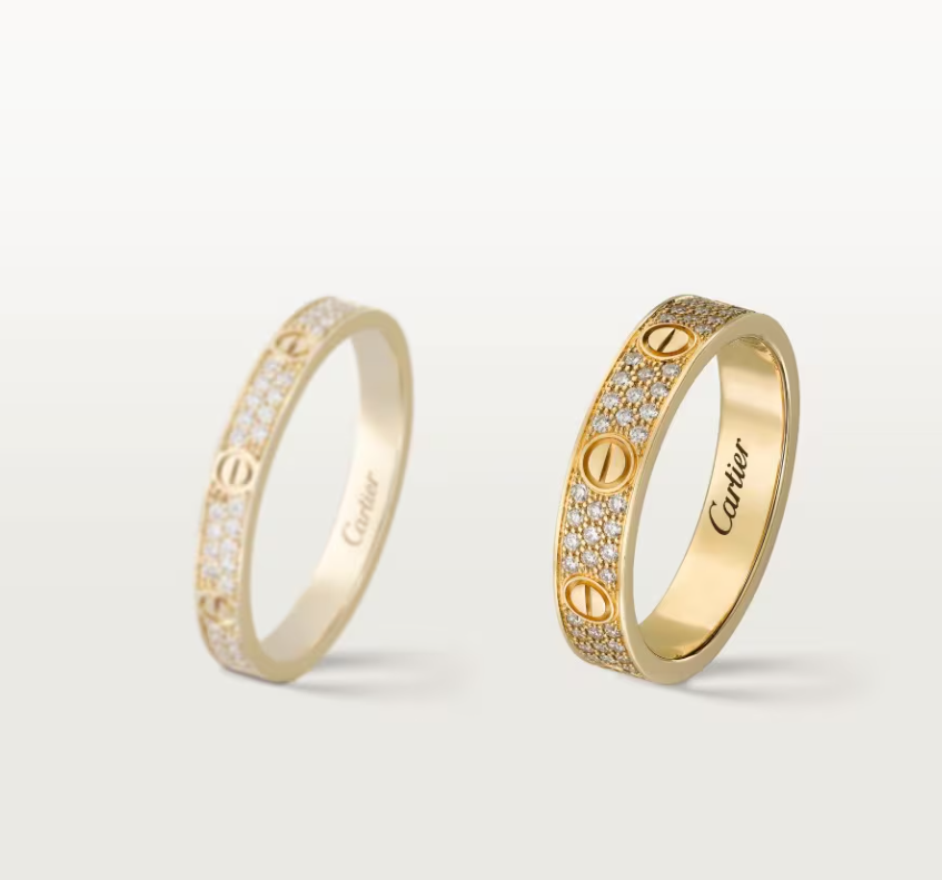 [Marin]LOVE RING 4mm-wide full-diamond ring GOLD