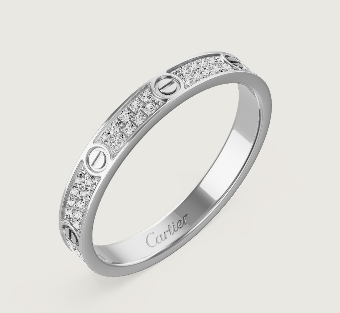 [Marin]LOVE RING 2.6mm-wide full-diamond ring silver