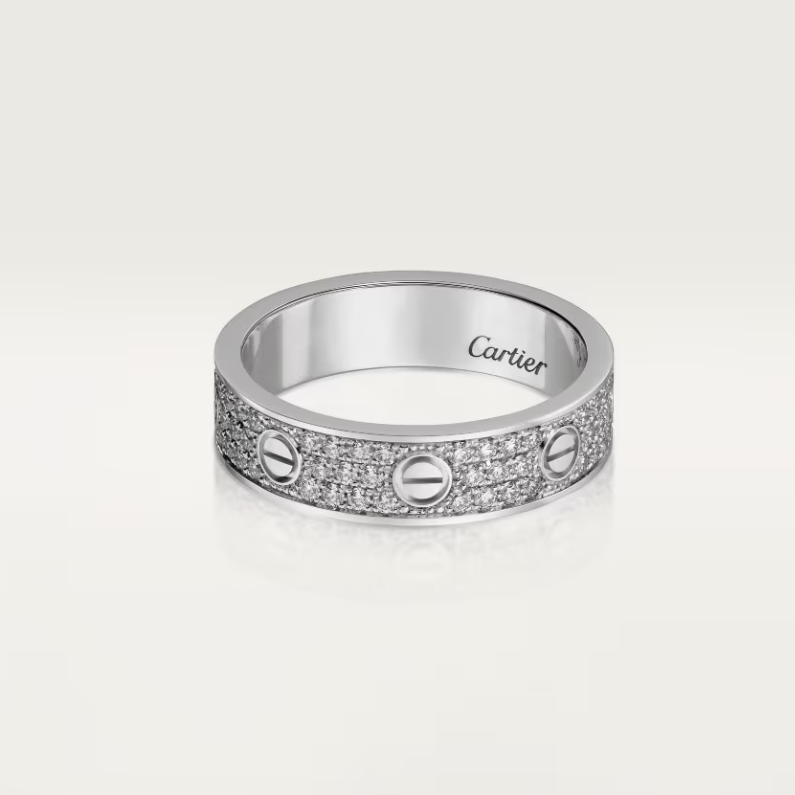 [Marin]LOVE RING 4mm-wide full-diamond ring silver