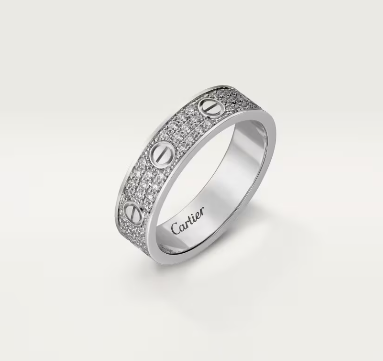 [Marin]LOVE RING 4mm-wide full-diamond ring silver