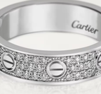 [Marin]LOVE RING 4mm-wide full-diamond ring silver