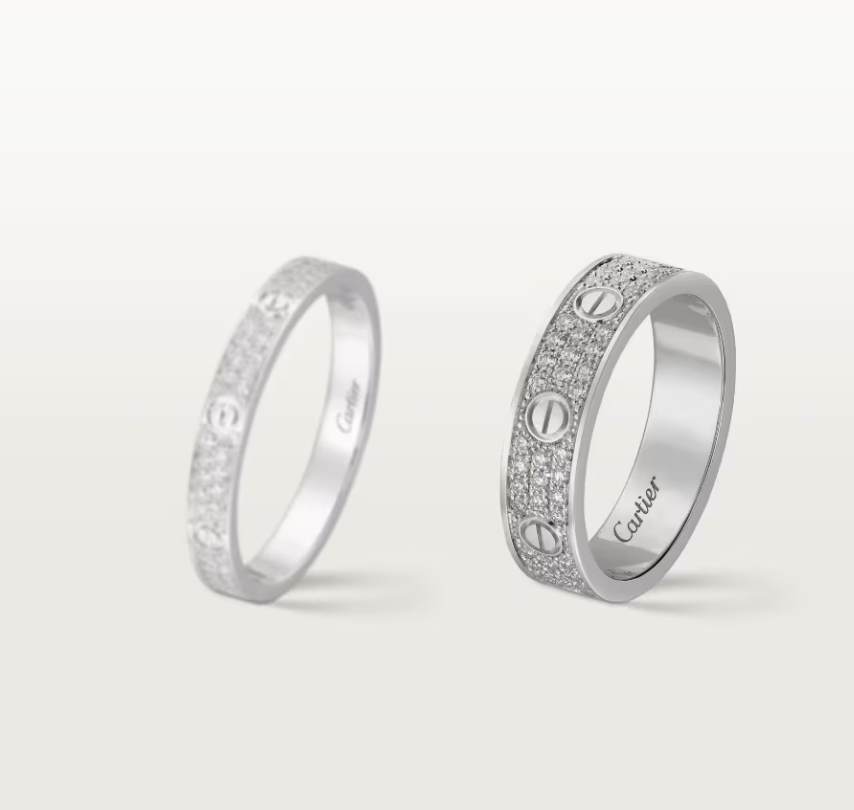 [Marin]LOVE RING 4mm-wide full-diamond ring silver