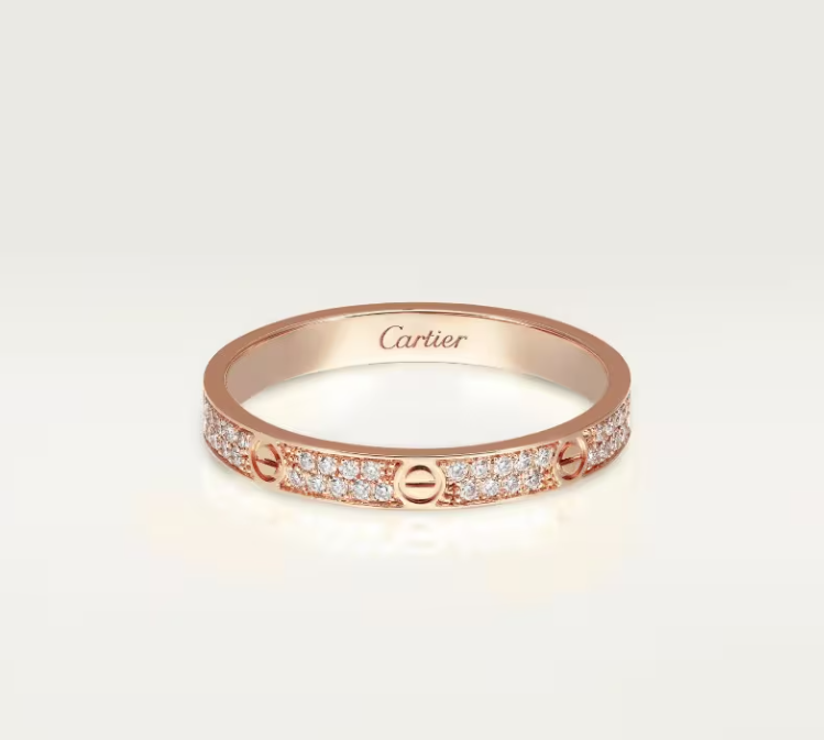 [Marin]LOVE RING 2.6mm-wide full-diamond ring Rose Gold