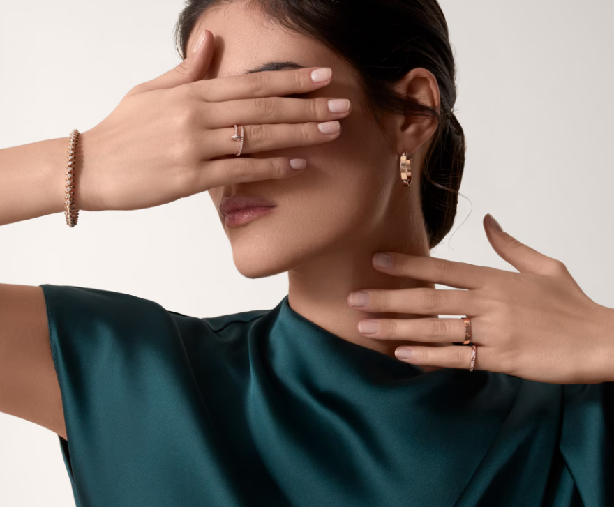 [Marin]LOVE RING 2.6mm-wide full-diamond ring Rose Gold