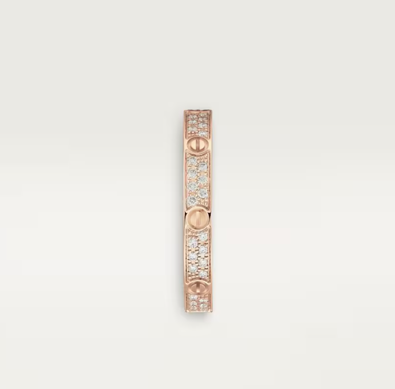 [Marin]LOVE RING 2.6mm-wide full-diamond ring Rose Gold