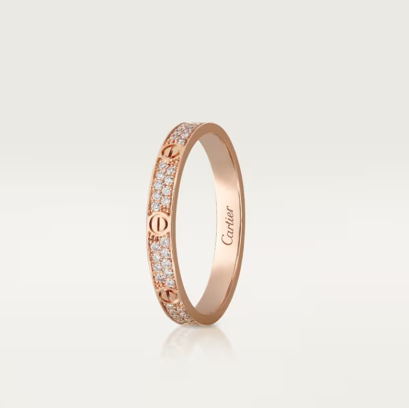 [Marin]LOVE RING 2.6mm-wide full-diamond ring Rose Gold