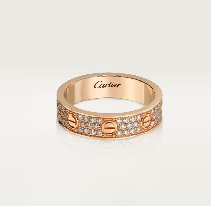 [Marin]LOVE RING 4mm-wide full-diamond ring Rose Gold
