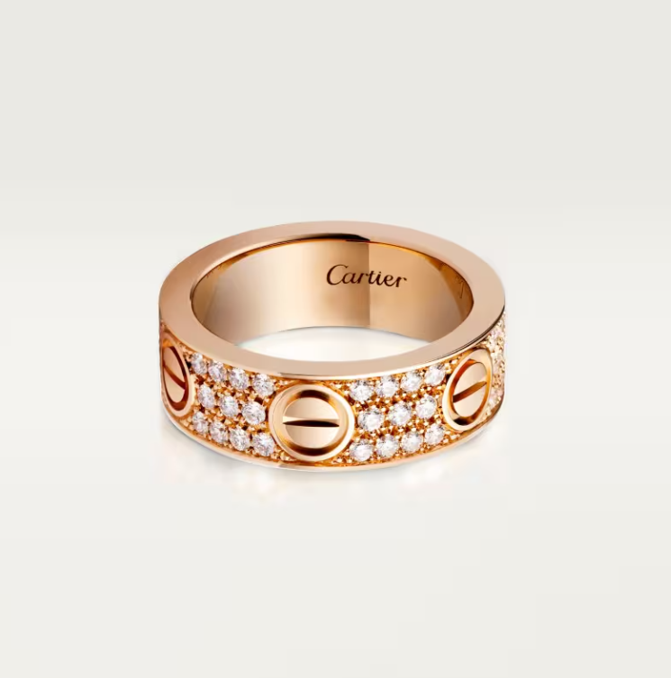 [Marin]LOVE RING 6.5mm-wide full-diamond ring Rose Gold