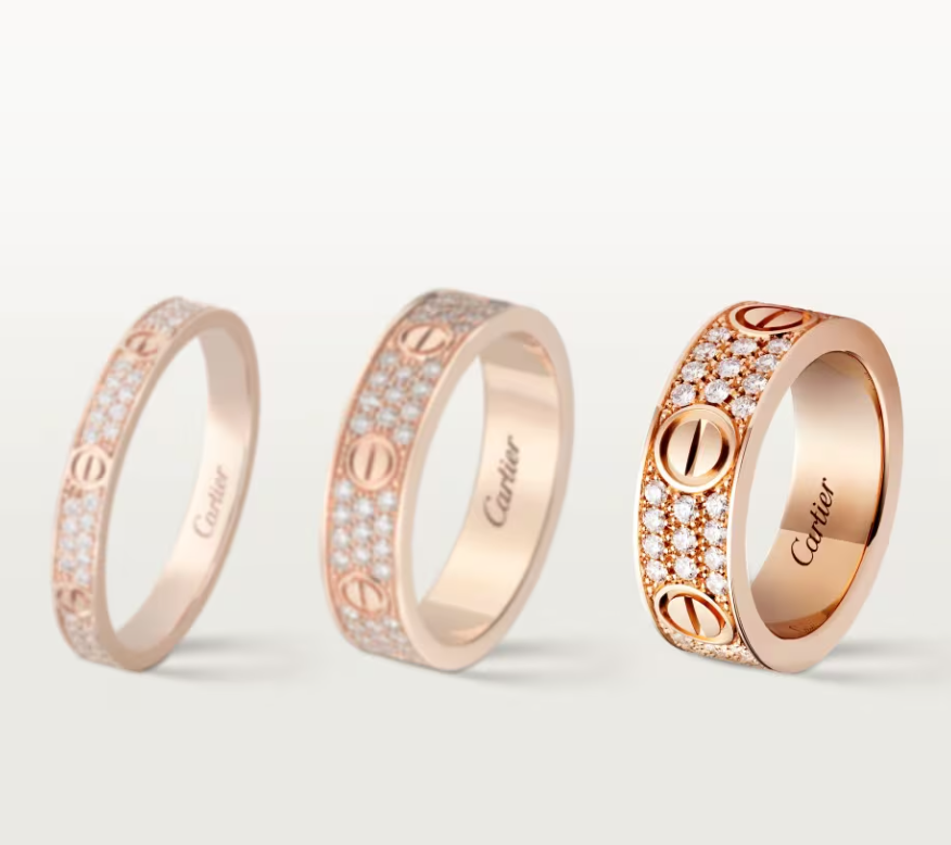 [Marin]LOVE RING 6.5mm-wide full-diamond ring Rose Gold
