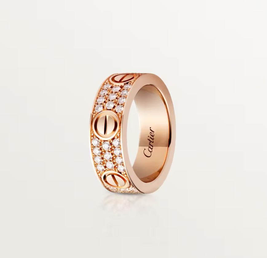 [Marin]LOVE RING 6.5mm-wide full-diamond ring Rose Gold