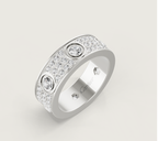 [Marin]LOVE RING 6.5MM Full Diamond, 6 Major Diamonds Silver