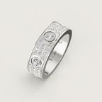 [Marin]LOVE RING 6.5MM Full Diamond, 6 Major Diamonds Silver