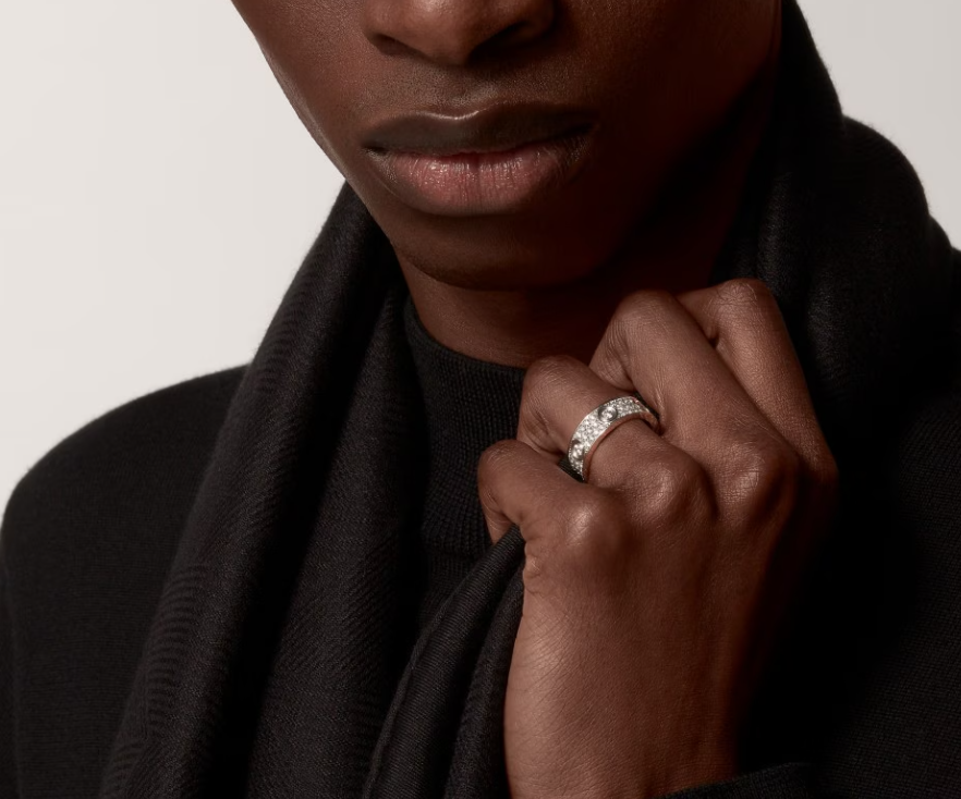 [Marin]LOVE RING 6.5MM Full Diamond, 6 Major Diamonds Silver