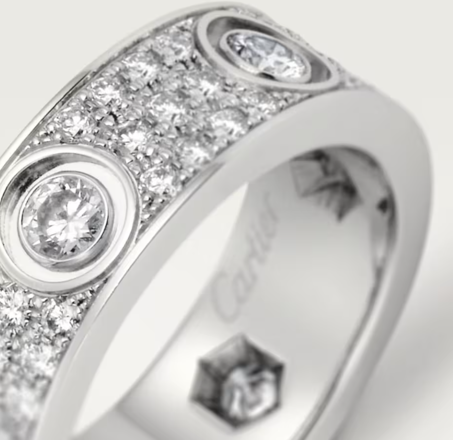 [Marin]LOVE RING 6.5MM Full Diamond, 6 Major Diamonds Silver