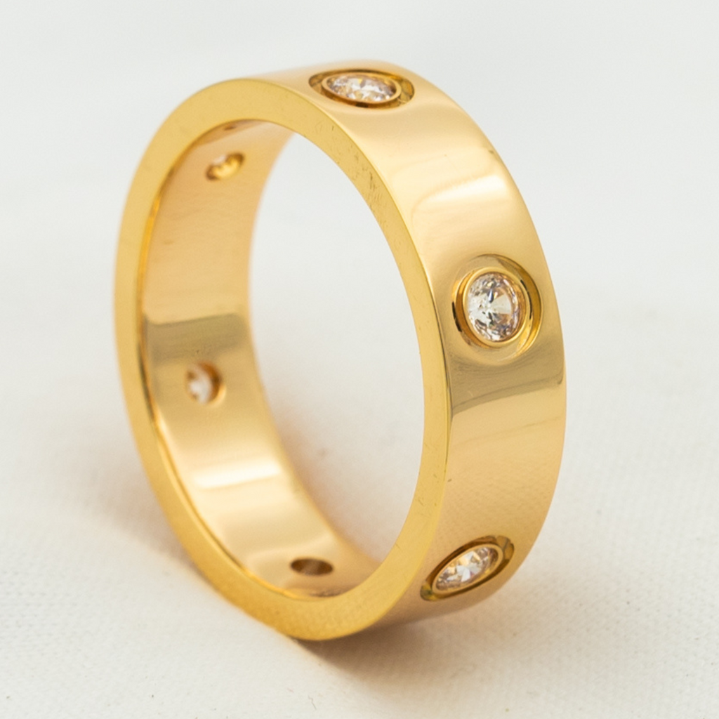 [Marin]LOVE RING 5.5MM 6 DIAMONDS PINK GOLD