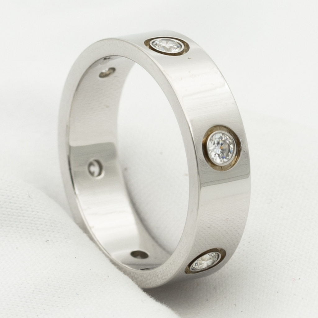 [Marin]LOVE RING 5.5MM 6 DIAMONDS SILVER
