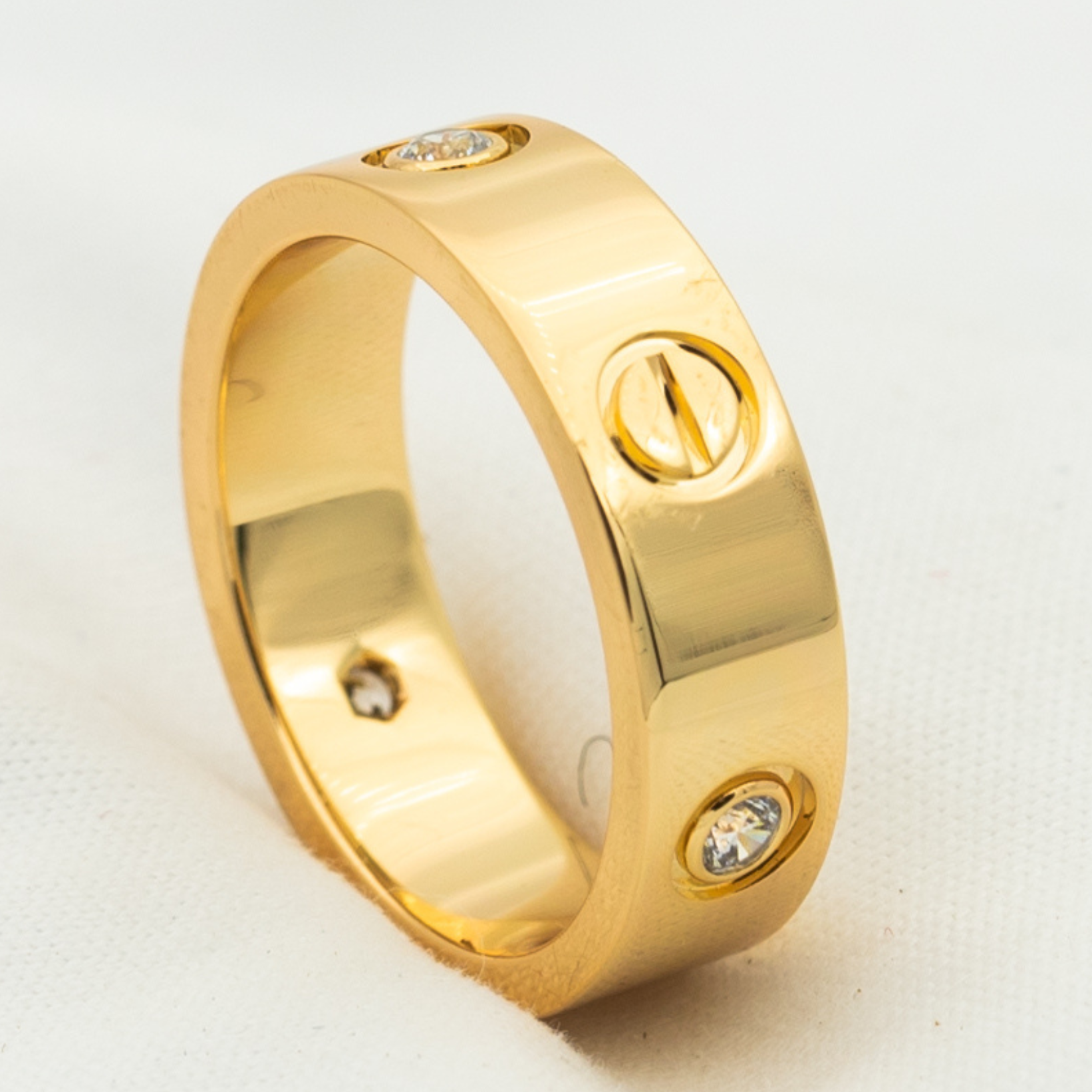 [Marin]LOVE RING 5.5MM 3 DIAMONDS PINK GOLD