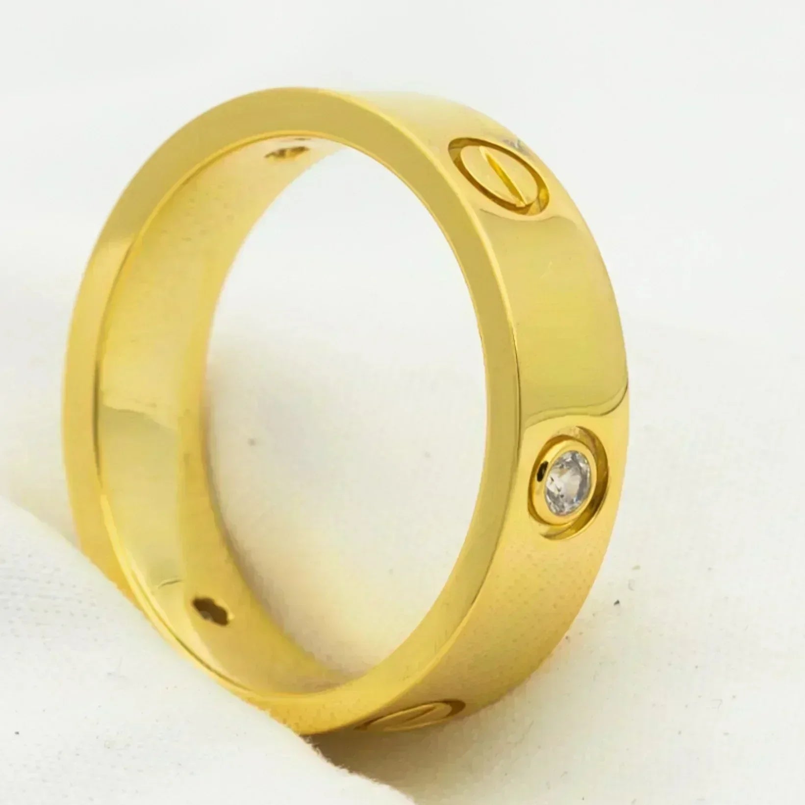 [Marin]LOVE RING 5.5MM 3 DIAMONDS GOLD