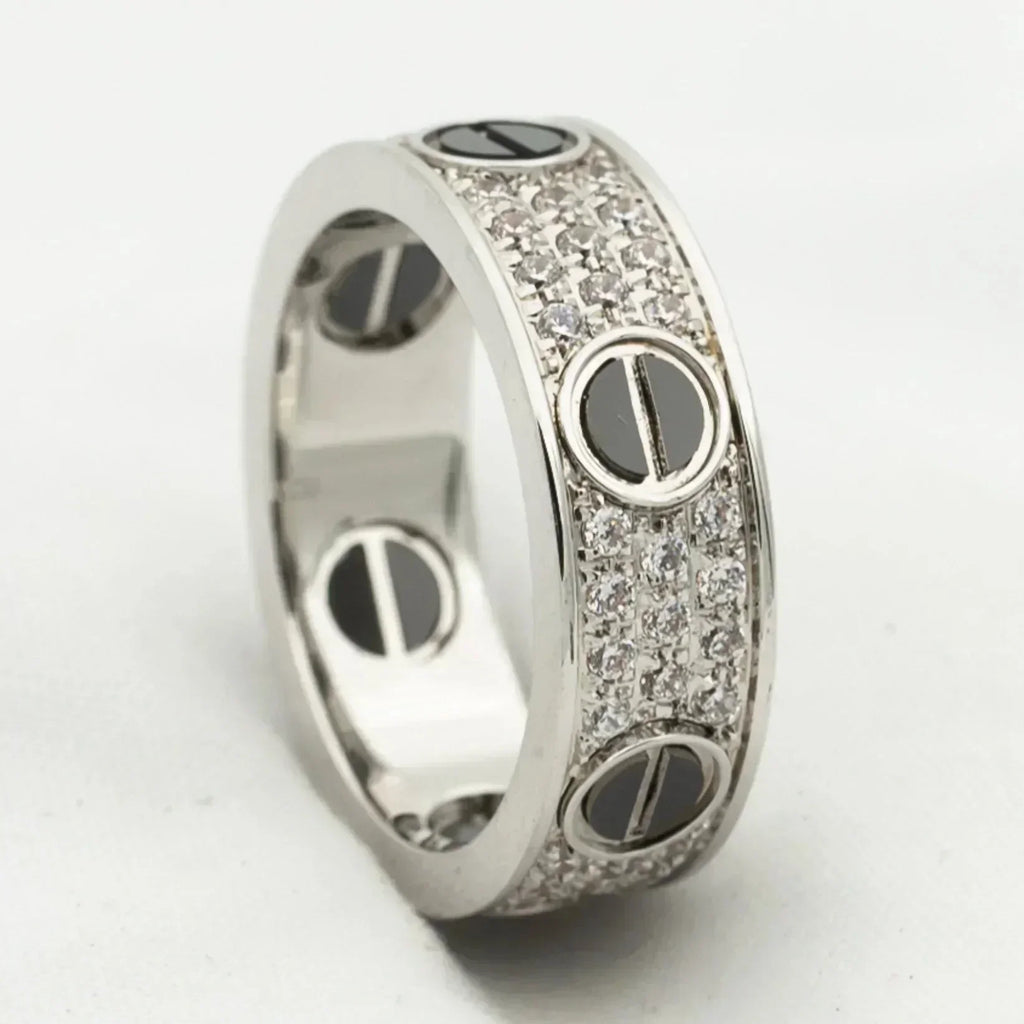 [Marin]LOVE RING 5.5MM DIAMONDS PAVED CERAMIC
