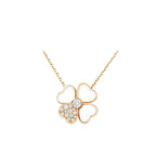 [Marin]CLOVER MOP DIAMOND ROSE GOLD NECKLACE