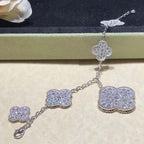 [Marin]CLOVER 6 MOTIFS SILVER DIAMOND BRACELET