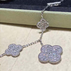 [Marin]CLOVER 6 MOTIFS SILVER DIAMOND BRACELET