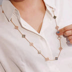 [Marin]CLOVER 20 MOTIFS DARK MOP DIAMOND  NECKLACE