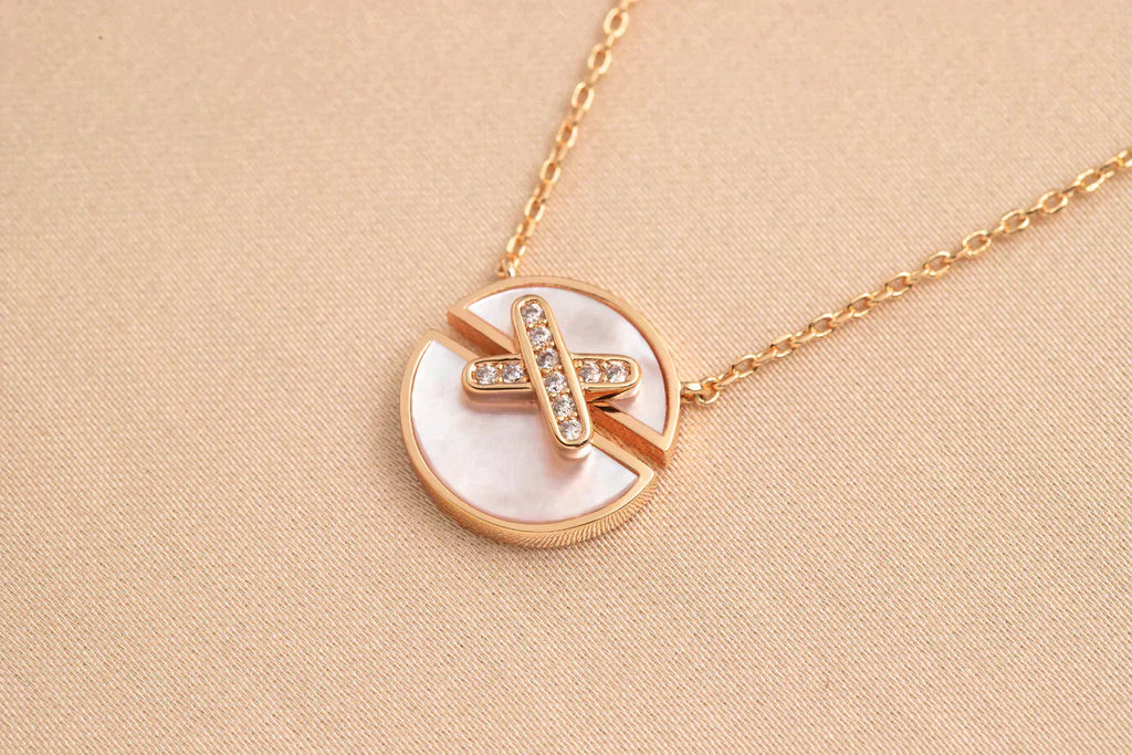 [Marin]JEUX DE ROSE GOLD DIAMOND NECKLACE