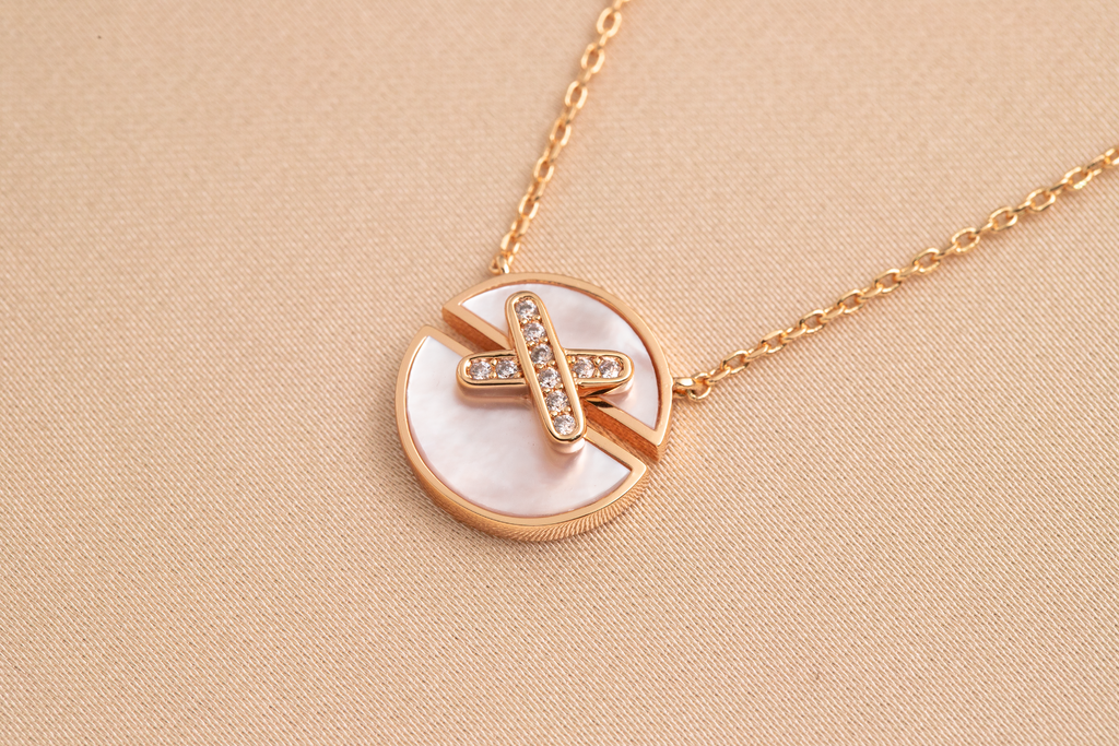 [Marin]JEUX DE PINK GOLD DIAMOND NECKLACE