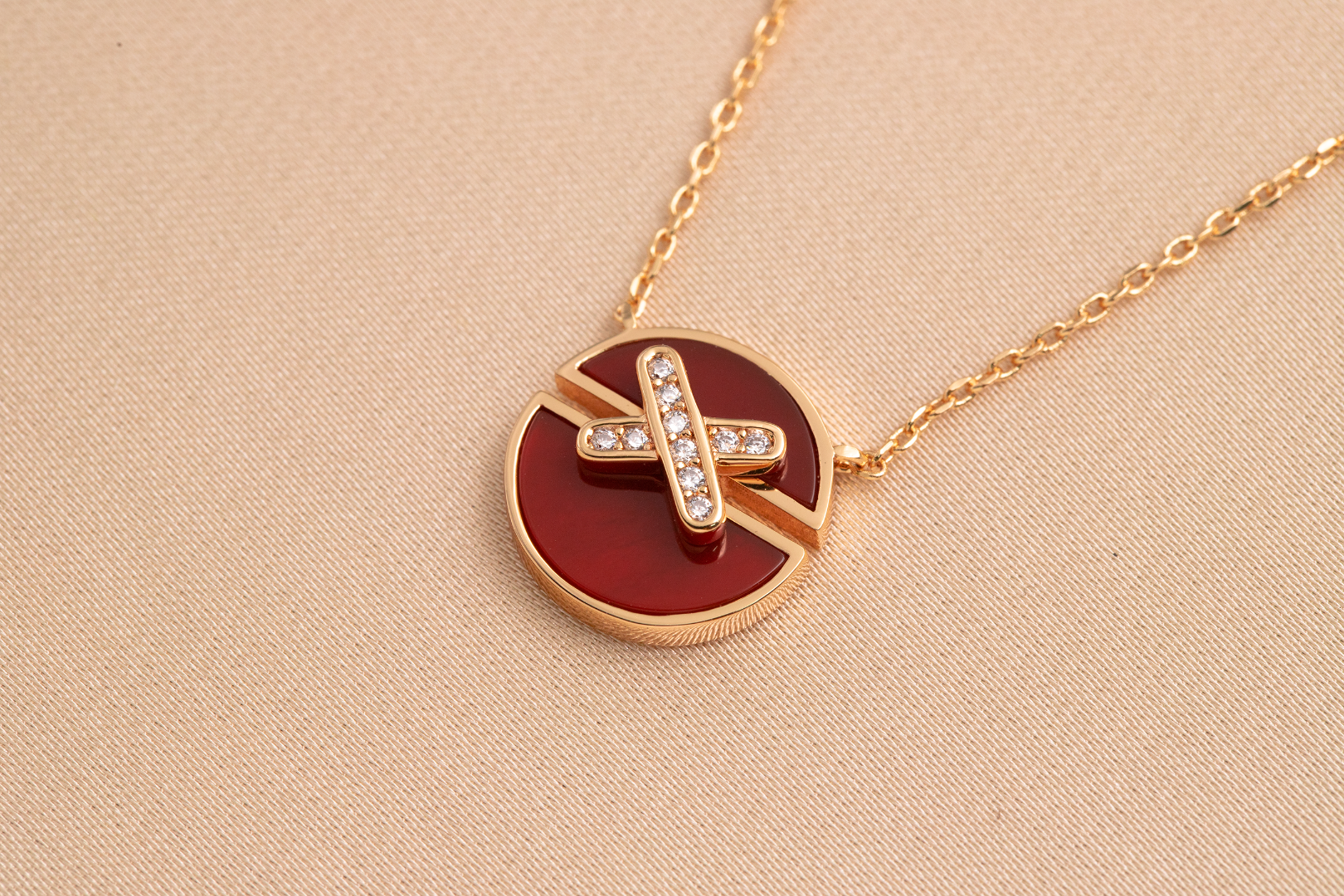 [Marin]JEUX DE PINK GOLD DIAMOND NECKLACE