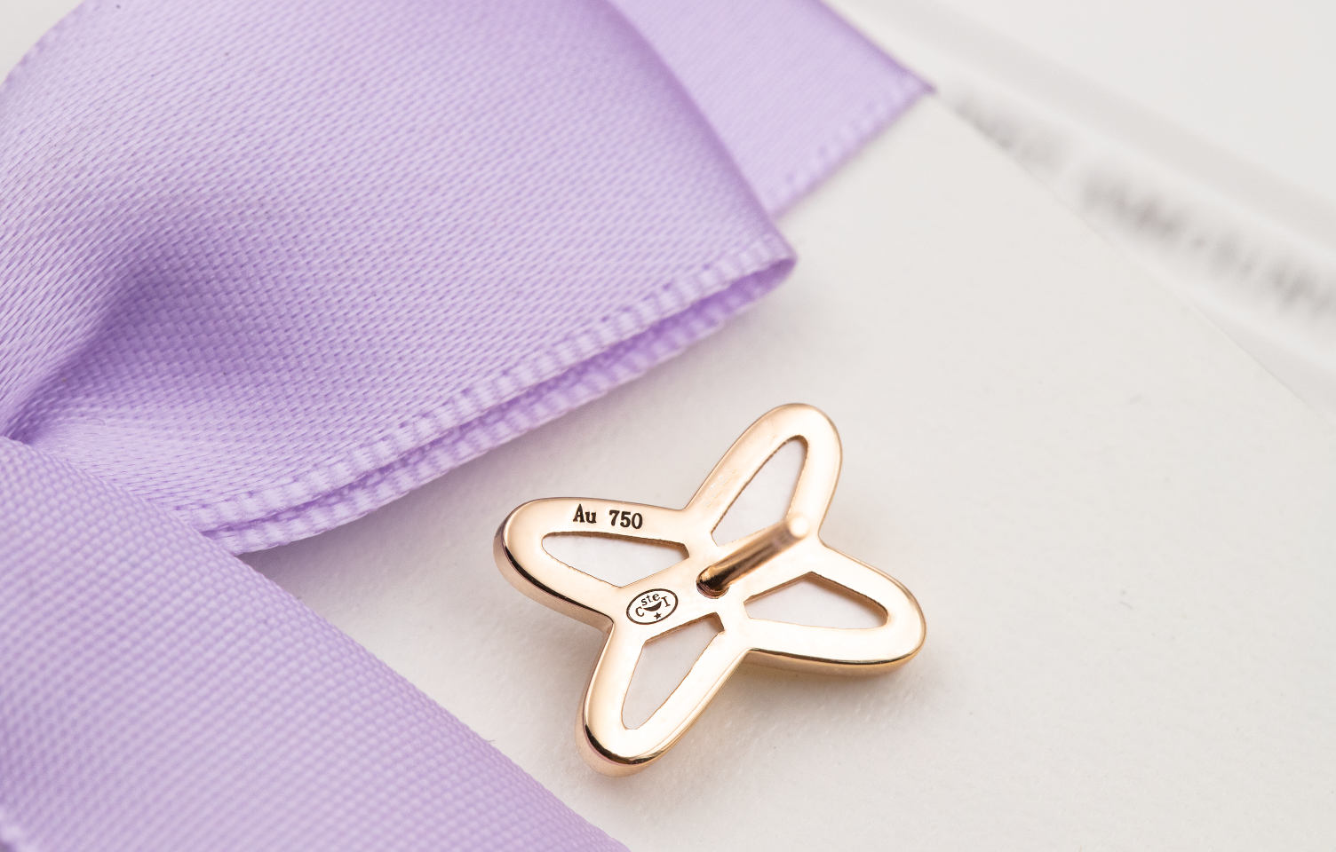 [Marin]JEUX DE WHITE MOP ROSE GOLD DIAMOND EARRINGS