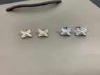 [Marin]JEUX DE WHITE MOP SILVER DIAMOND EARRINGS