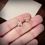 [Marin]JEUX DE GOLD DIAMOND EARRINGS
