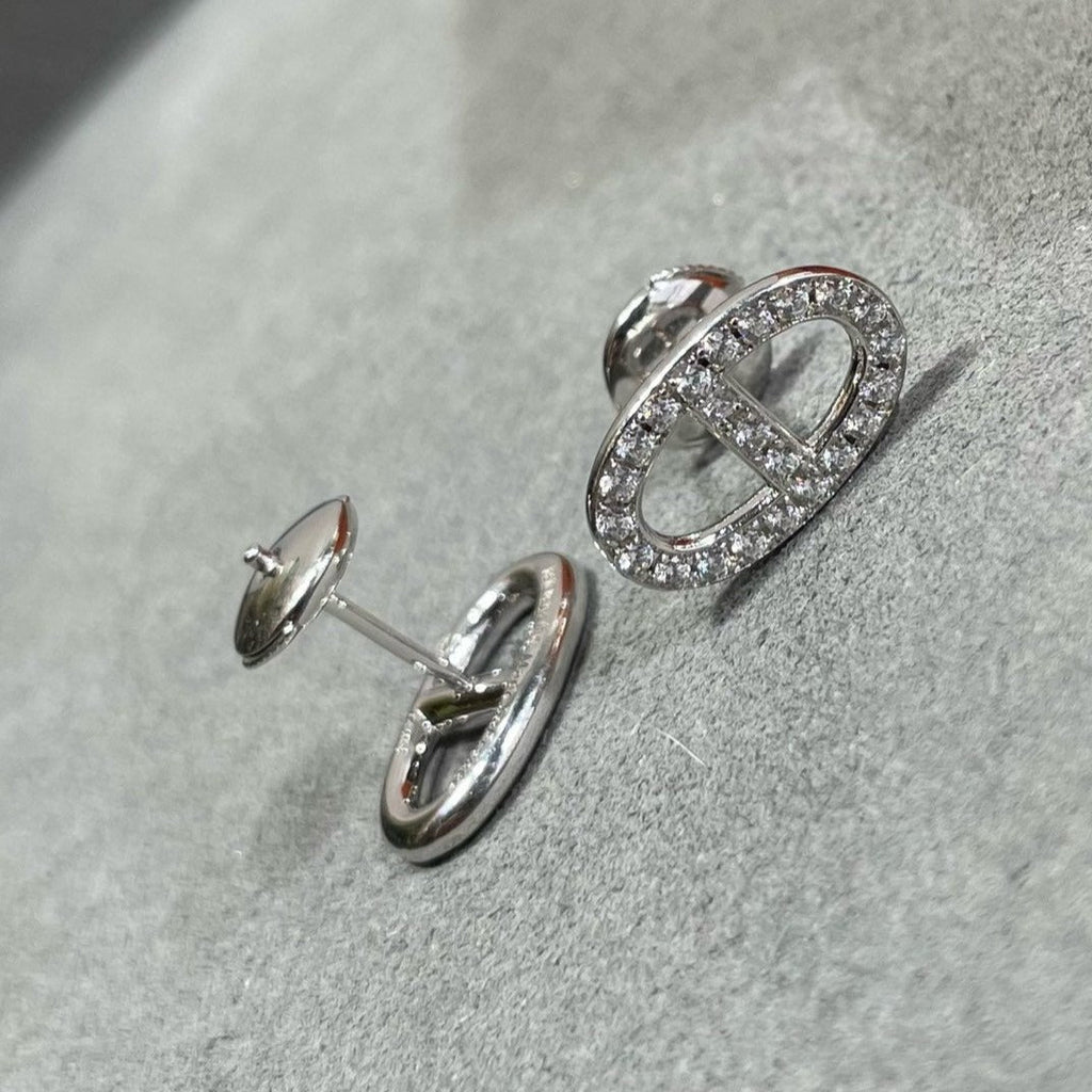 [Marin]HM FULL DIAMOND PIG NOSE STUD EARRINGS