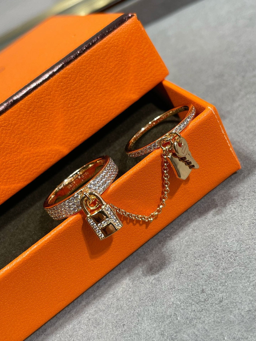 [Marin]HM KELLY CLOCHETTE DOUBLE RING IN  WITH DIAMONDS