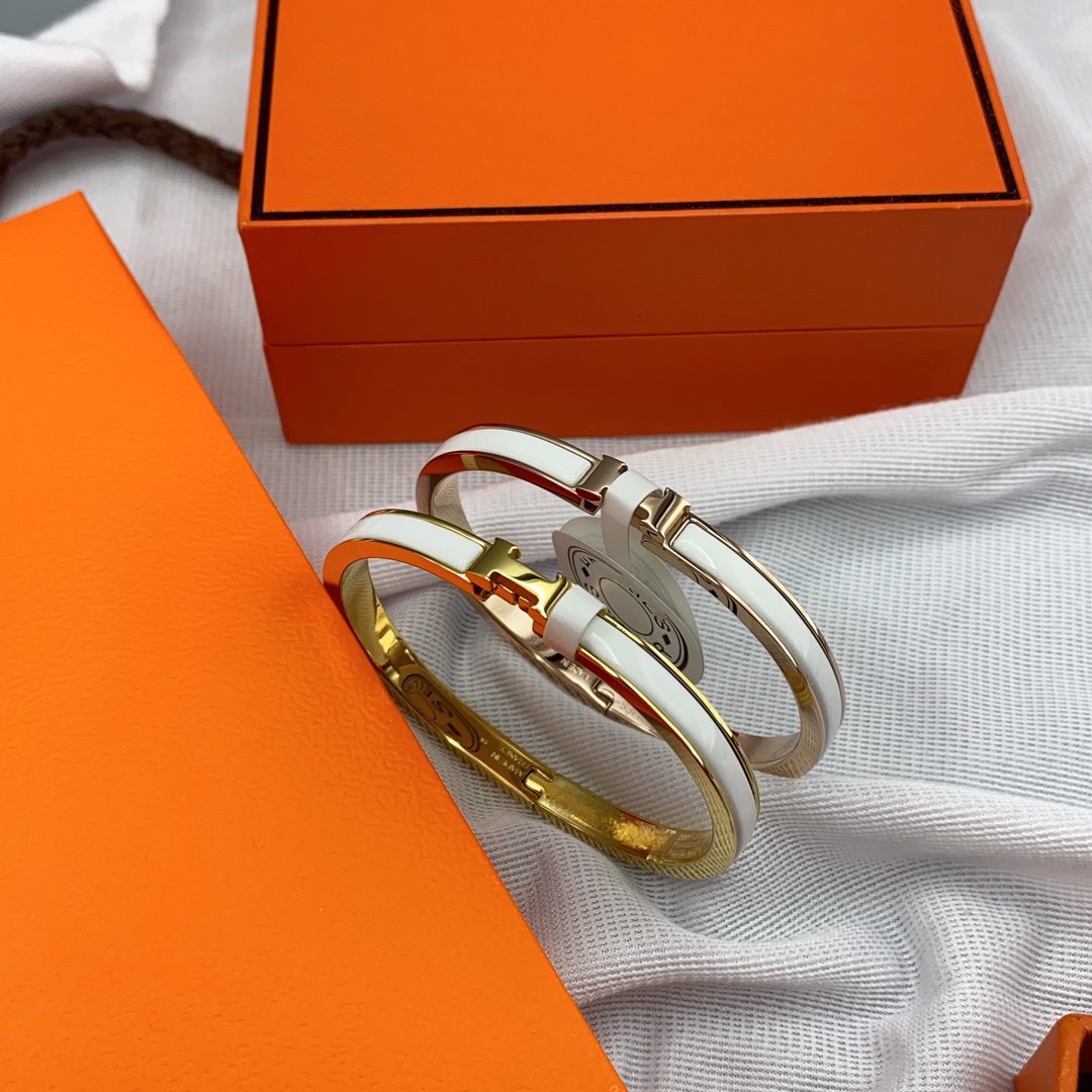 [Marin]CLASSIC HM CLIC WHITE 8MM ENAMEL BRACELET
