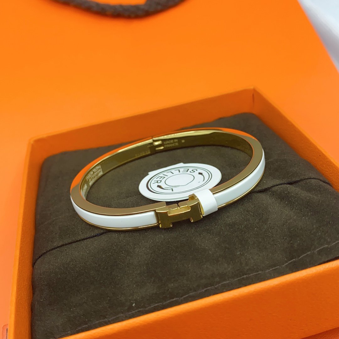 [Marin]CLASSIC HM CLIC WHITE 8MM ENAMEL BRACELET